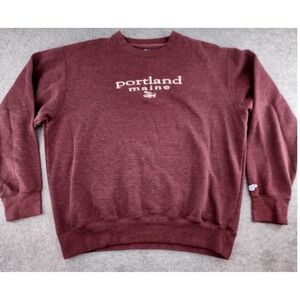 Blue 84 Portland Maine Lobster Graphic Sweatshirt Maroon Mens Large
